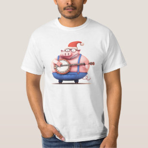 T-shirt Chemise de porc de banjo de Noël