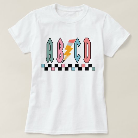 T-shirt Chemise de professeur Abcd, cadeau d'appréciation (Design devant)