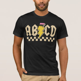 T-shirt chemise de professeur abcd, chemise parodie de acd