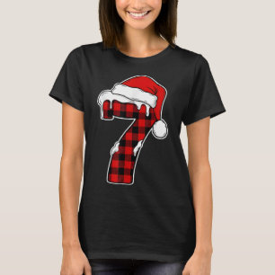 T-shirt Chemise de pyjama de Noël 67 Six Sept Mème 7 Rouge