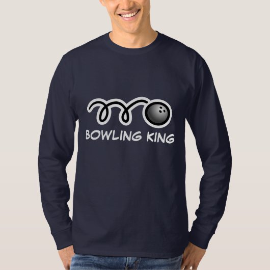 T-shirt Chemise de quille à manches longues| Bowling King (Devant)