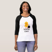 T-shirt Chemise de raglan de poussin de bowling (Devant entier)