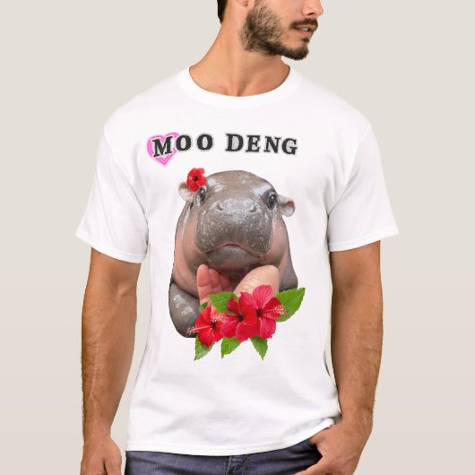 T-shirt Chemise de rap Bootleg Moo Deng | Moo Deng Shirt (Devant)