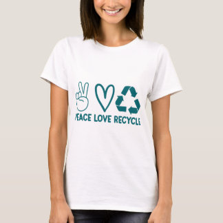 T-shirt Chemise de recyclage Peace Love, Jour des terres