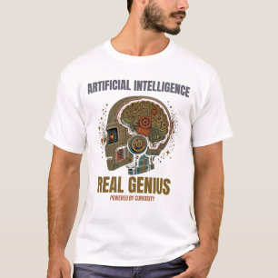 T-shirt Chemise de robot drôle AI Real Genius