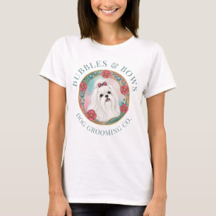 T-shirt Chemise de salon de toilettage pour chien maltais