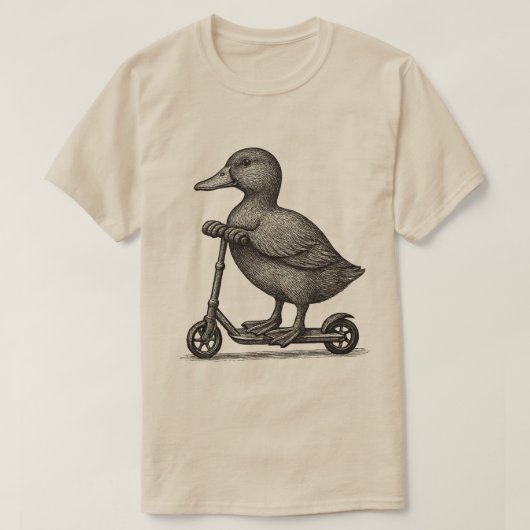 T-shirt "Chemise de Scooter de canard Whimsical - Mignonne (Design devant)