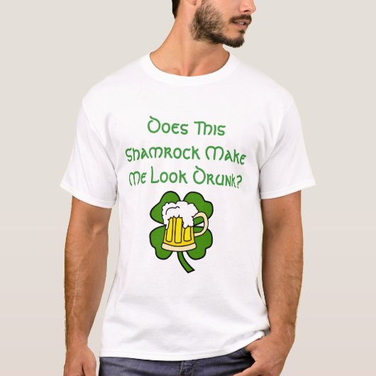 T-shirt Chemise de shamrock et de bière (Devant)