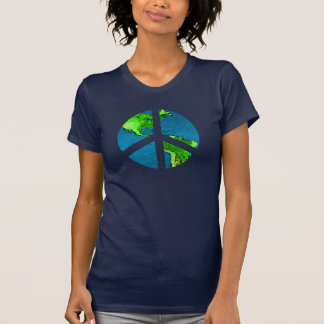 T-shirt Chemise de signe de paix de globe