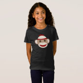 T-Shirt Chemise de singe de chaussette pour des filles (Devant entier)
