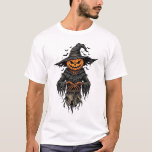 T-shirt Chemise de sorcière épouvantail citrouille Hallowe