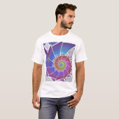 T-shirt Chemise de Spiralism d'arc-en-ciel de Fibonacci (Devant entier)
