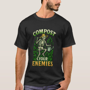 T-shirt Chemise de squelette de jardinage drôle compostez