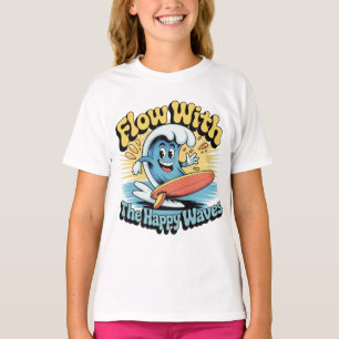 T-shirt Chemise de surf pour enfants Flow With The Happy W