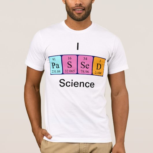 T-shirt Chemise de table périodique de science passée (Devant)