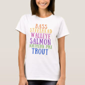 T-shirt Chemise de texte arc-en-ciel de poisson de l'État (Devant)
