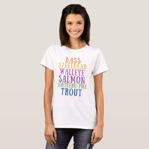 T-shirt Chemise de texte arc-en-ciel de poisson de l'État
