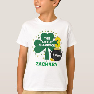 T-shirt Chemise de troisième anniversaire shamrock irlanda