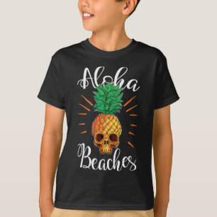 T-shirt Chemise de vacances crâne de pinède d'Hawaii Beach