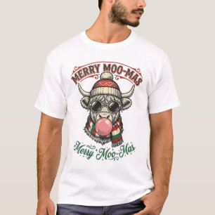 T-shirt Chemise de vache de Noël Chute Highland Vacances P