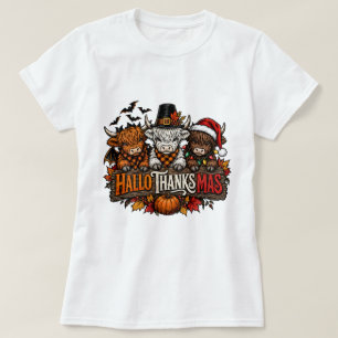 T-shirt Chemise de vache des Highlands Hallothanksmas, T-s