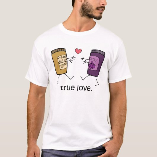 T-shirt Chemise de "véritable amour" de beurre et de gelée (Devant)