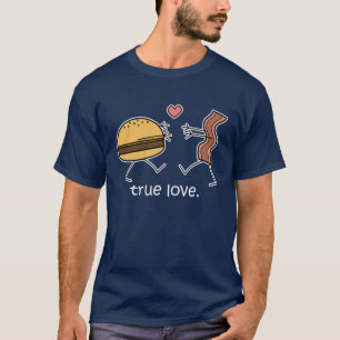 T-shirt Chemise de "véritable amour" de cheeseburger et de