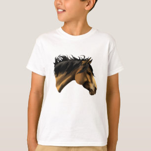 T-shirt Chemise de visage de cheval de peau de daim