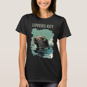 T-shirt Chemise de voyage bleu vintage Lovers Key Seal