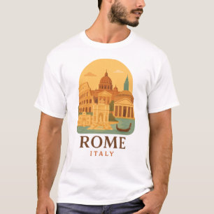 T-shirt Chemise de voyage Vintage Rome Italie – Colosseum