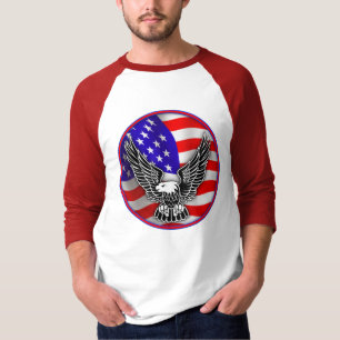 T-shirt Chemise d'Eagle de drapeau américain des