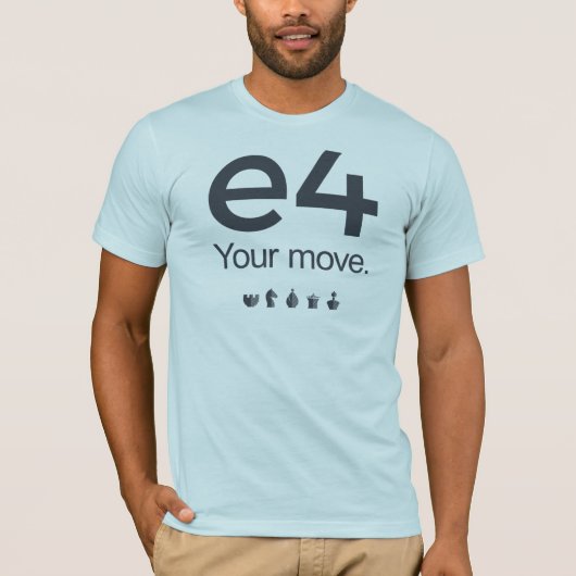 T-shirt Chemise d'échecs : e4 (Devant)