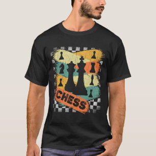 T-shirt Chemise d'échecs Vintage rétro Pièce d'échecs Quee