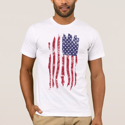 T-shirt Chemise déchirée en lambeaux de drapeau des (Devant)