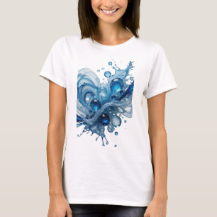 T-shirt Chemise Déclarative ÉCLABOUSSURE Bleue Éblouissant