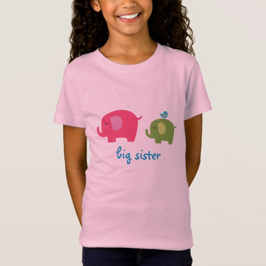T-Shirt Chemise d'éléphant de grande soeur (Devant)