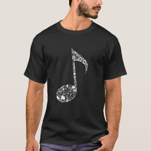 T-shirt chemise d'enseignant clé de notes de musique coupé