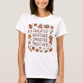 T-shirt Chemise d'enseignant d'automne plus intelligent en (Devant)