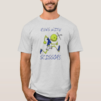 T-shirt Chemise d'équipe - courses avec des ciseaux