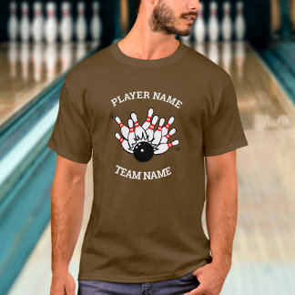 T-shirt Chemise d'équipe de bowling - Logo Strike & nom du