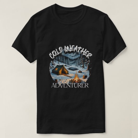 T-shirt Chemise des amateurs de camping par temps froid. (Design devant)