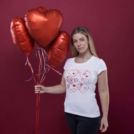 T-shirt Chemise des Coeurs Rouges