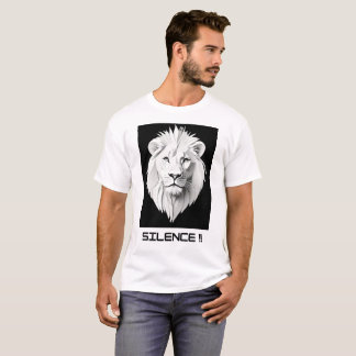 T-shirt Chemise des hommes blancs avec attitude lion