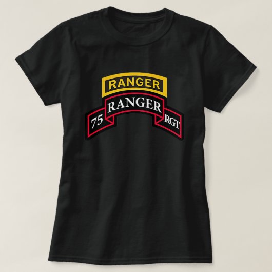 T-shirt Chemise des Rangers de l'Armée - 75e Ranger - Scro (Design devant)