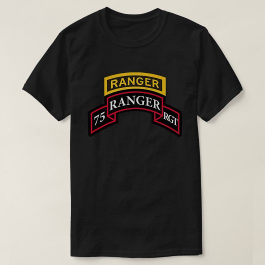 T-shirt Chemise des Rangers de l'Armée - 75e Ranger - Scro (Design devant)