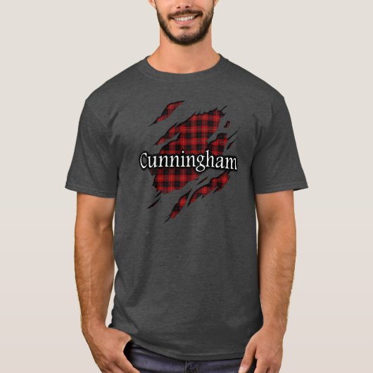 T-shirt Chemise d'esprit de tartan de Cunningham de clan (Devant)
