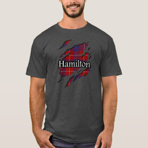 T-shirt Chemise d'esprit de tartan de Hamilton de clan
