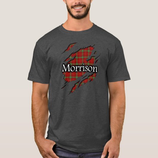 T-shirt Chemise d'esprit de tartan de Morrison de clan (Devant)