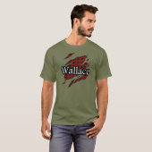T-shirt Chemise d'esprit de tartan de Wallace de clan (Devant entier)