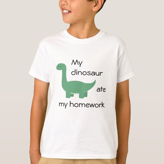 T-shirt Chemise Devoirs Dinosaure (Devant)